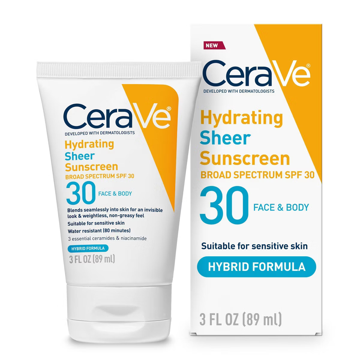CeraVe Hydrating Sheer Sunscreen Lotion for Face and Body - SPF 30 - 3 fl oz | Target
