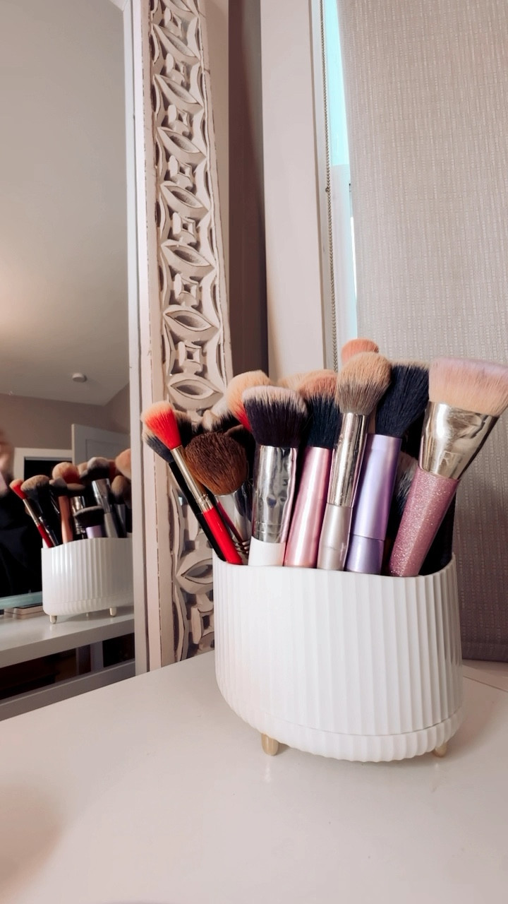 Rotating makeup brush holder. Something about it makes your routine feel so much more luxurious! 

#LTKbeauty #LTKVideo #LTKhome