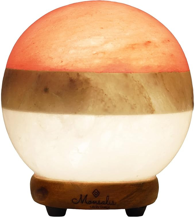 Dual Illumination Salt Rock lamp - Modern Globe Pink White and Grey Design of Salt Lamps with dim... | Amazon (US)