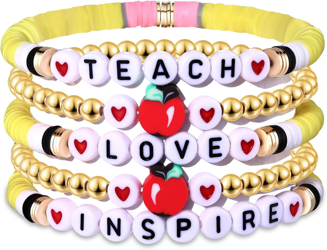 5 Pack Beaded Bracelet Stackable Christmas Thanksgiving St. Patrick’s Day Valentine's Day Beade... | Amazon (US)