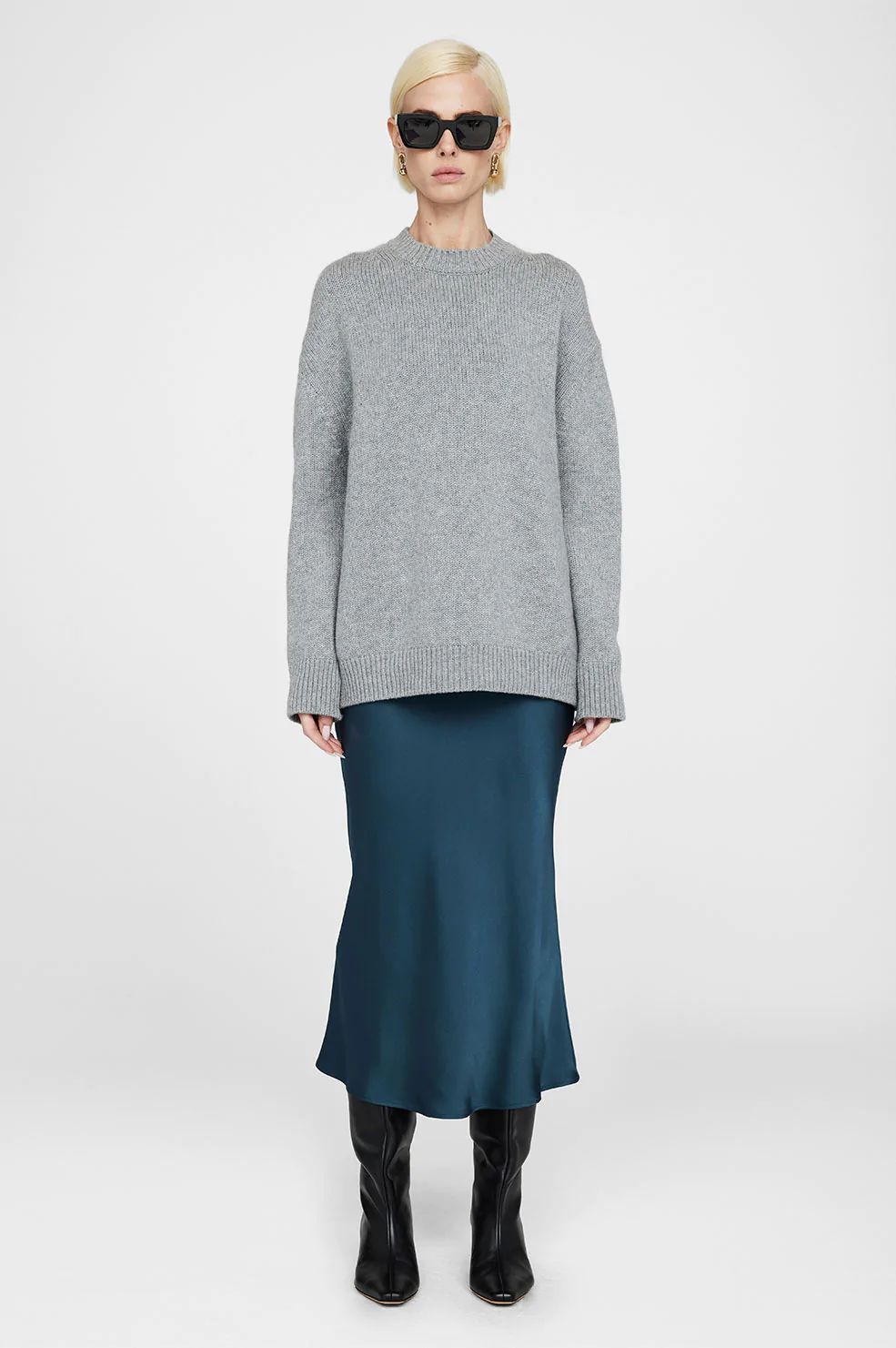 Bar Silk Skirt - Steel Blue | Anine Bing