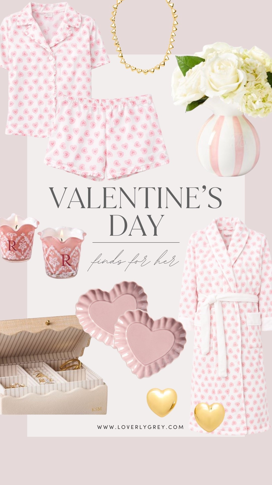 Loverly Grey Valentine’s Day gifts for her. Loving these heart pajamas and matching robe. Perfect for treating yourself or wearing for a VDay night in. 

#LTKValentine