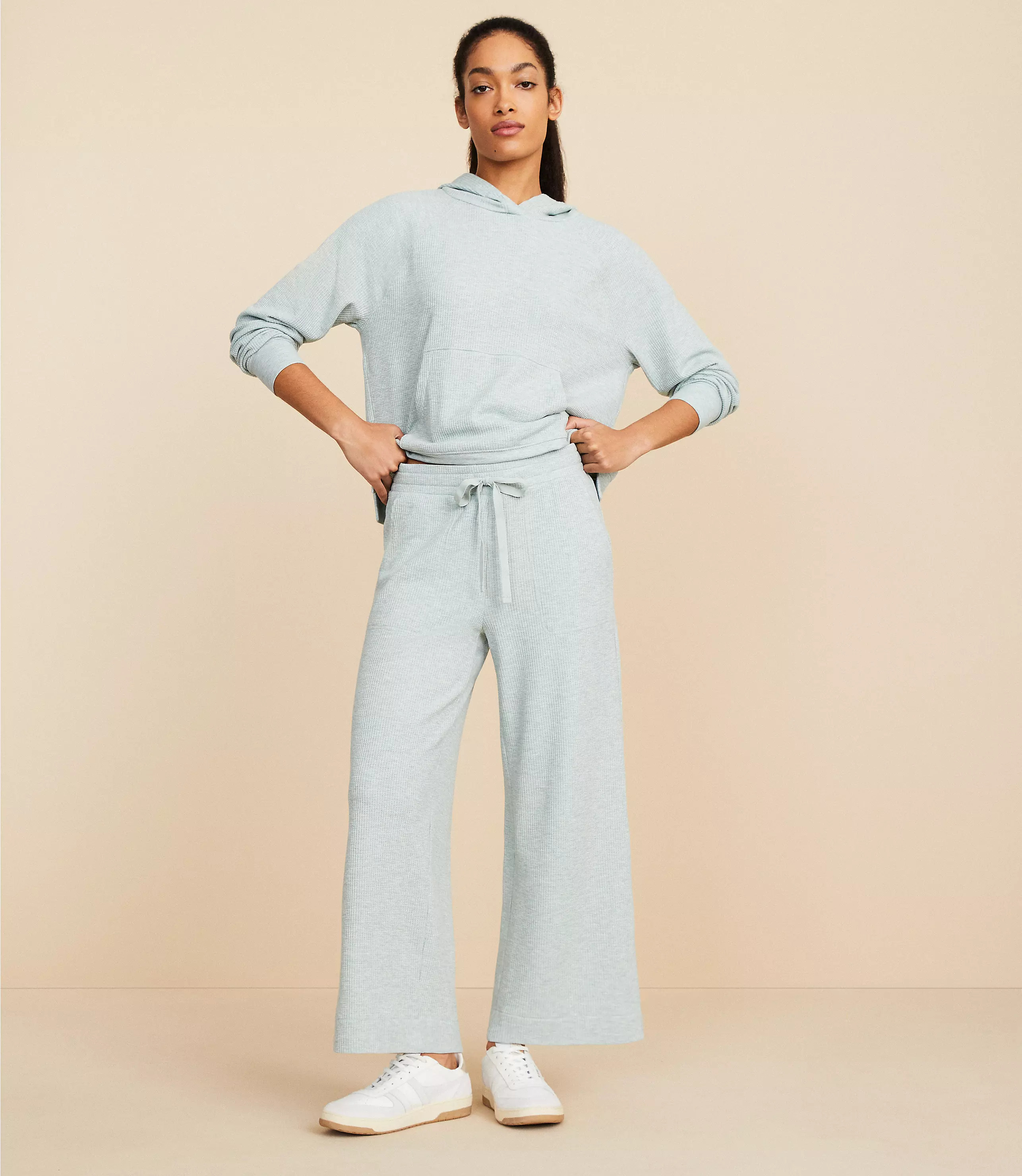Lou & Grey Brushed Wafflestitch Wide Leg Pants | LOFT