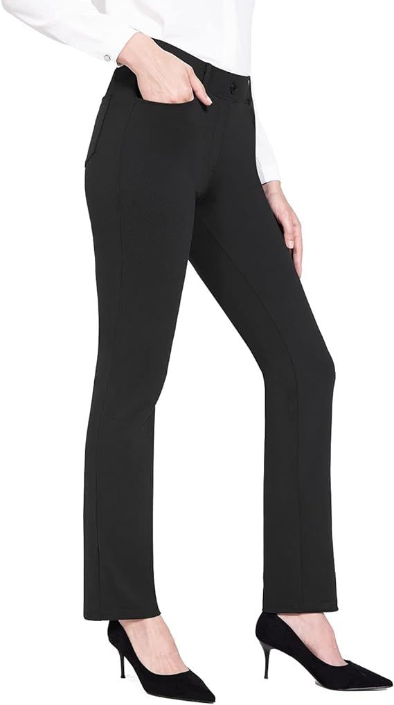 BALEAF Women's Yoga Dress Pants 29"/31"/33"/35" Stretchy Work Slacks Business Casual Straight Leg... | Amazon (US)