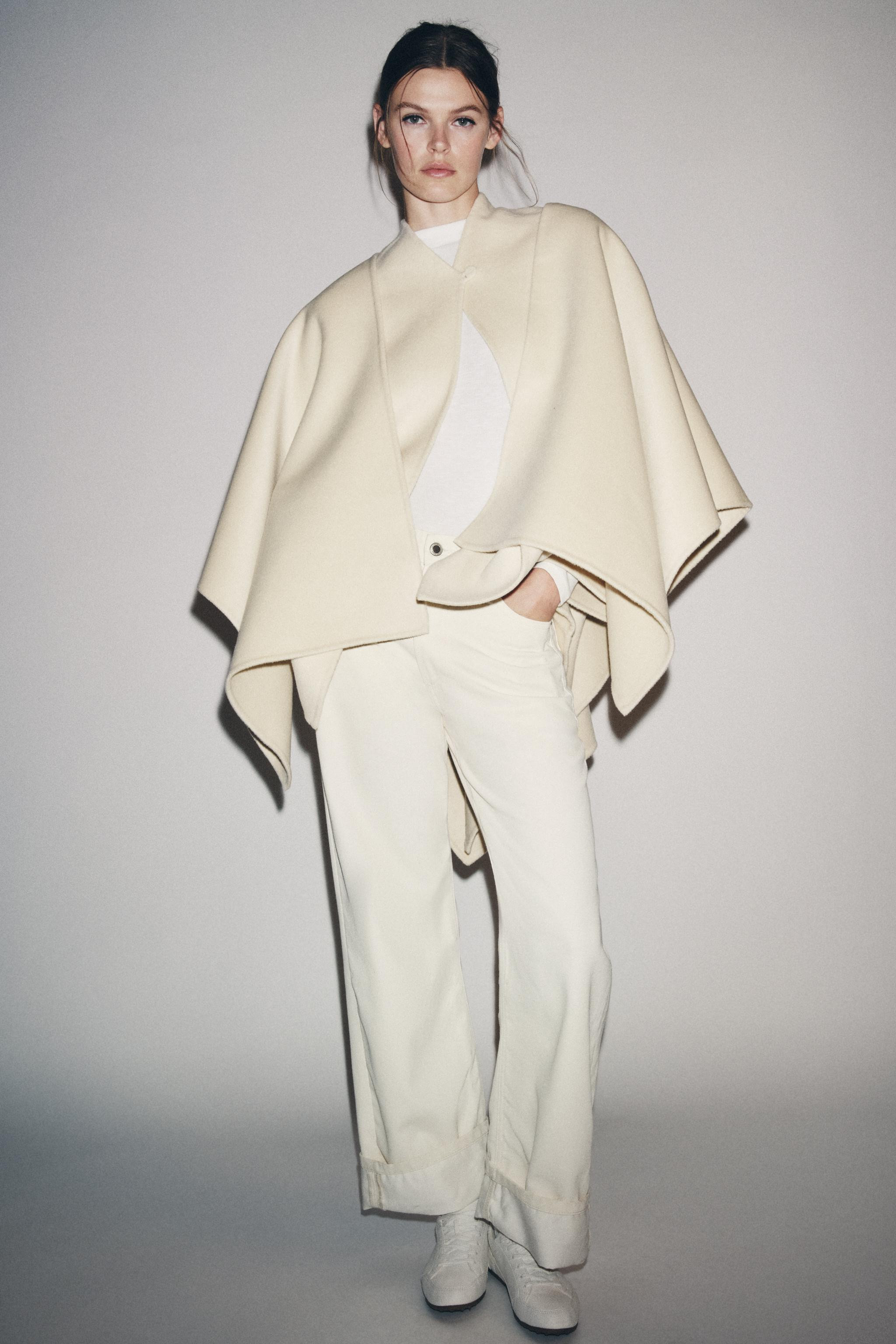 ZW COLLECTION WOOL BLEND CAPE COAT | Zara US