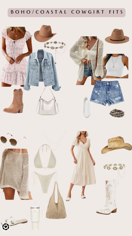 Boho/ Coastal Cowgirl fits
Amazon, cowgirl, southern, dresses, skirts, boots, hat, sunglasses, country, purse, jean jacket, boho, bathing suit, cover up, summer, clean girl, boss babe, denim, accessories, sandles, sneakers

#LTKSeasonal #LTKstyletip #LTKsalealert