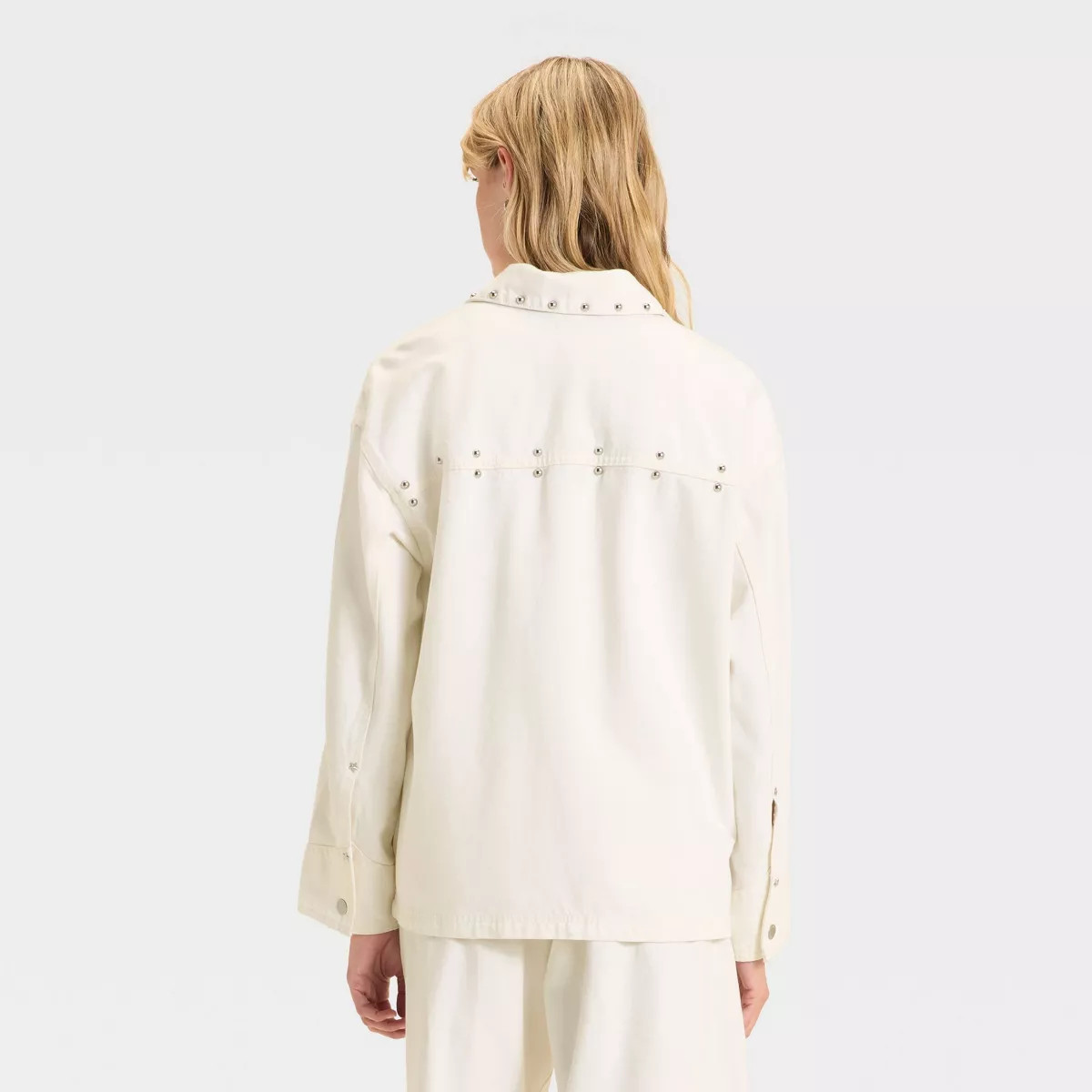 Women's Studded Chore Denim Jacket - Universal Thread™ White | Target