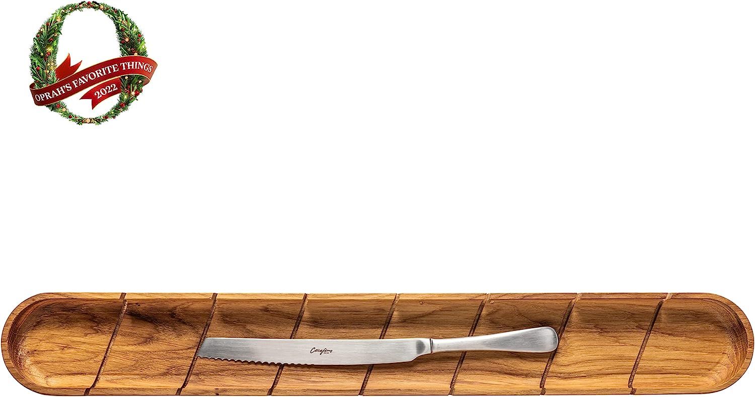 Casafina, Pacifica collection, Tableware Cutlery, Gift oak baguette cutting board with bread knif... | Amazon (US)