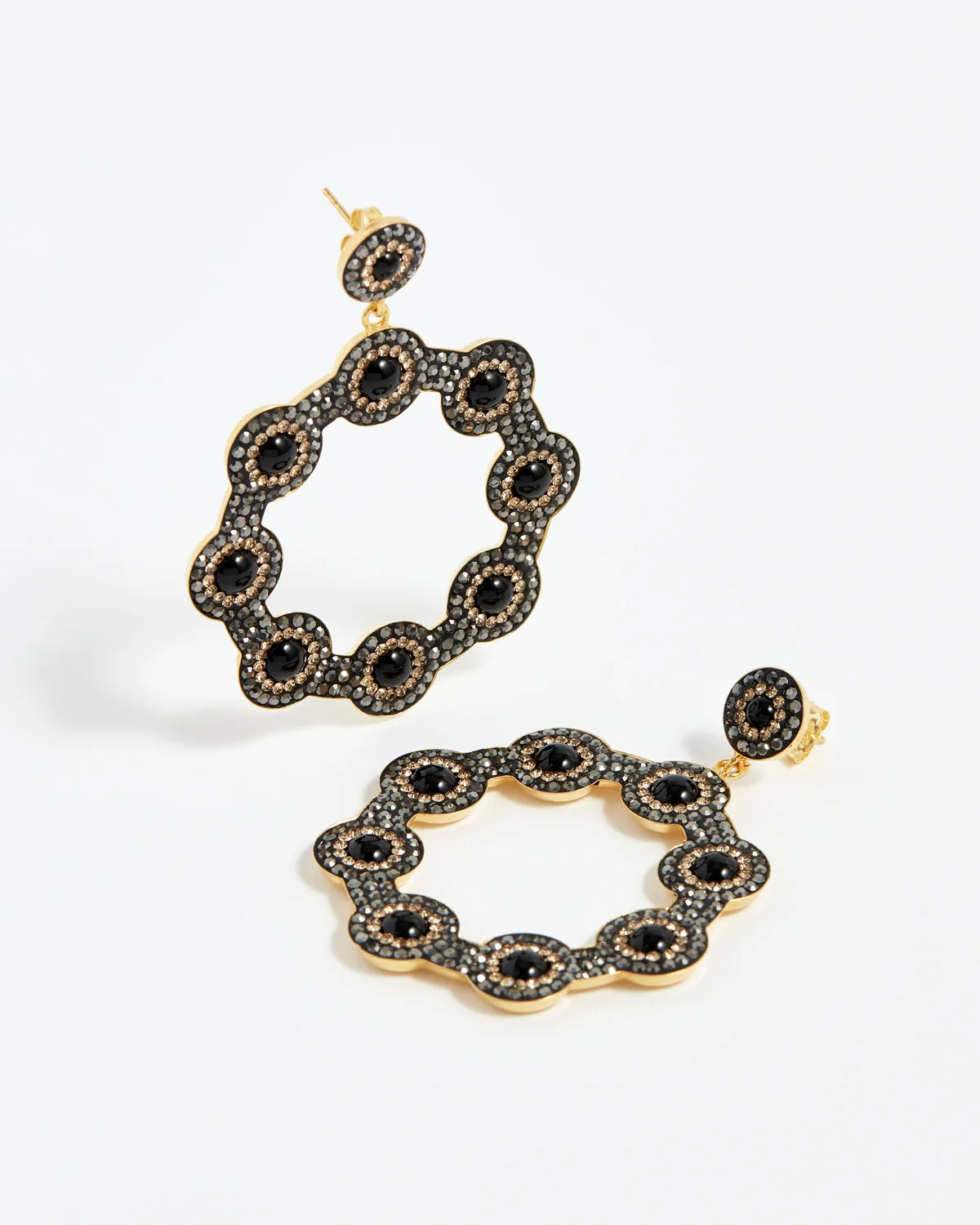 Onyx Hoop Earrings | Soru Jewellery