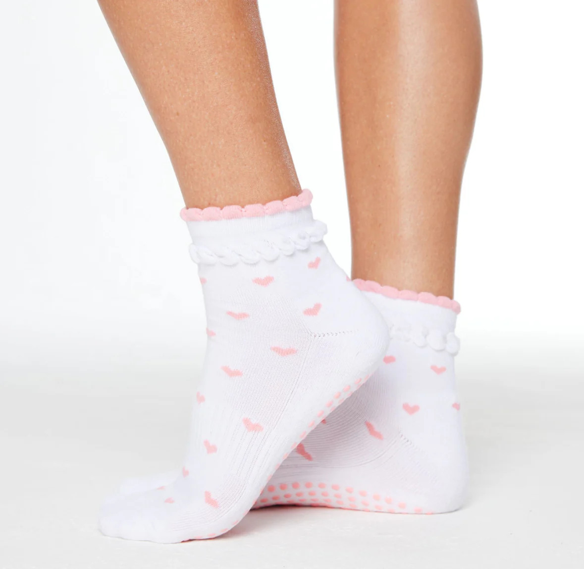 Ruffle Hearts Grip Socks | Sweet Style & Grip Grip Socks | Souls.