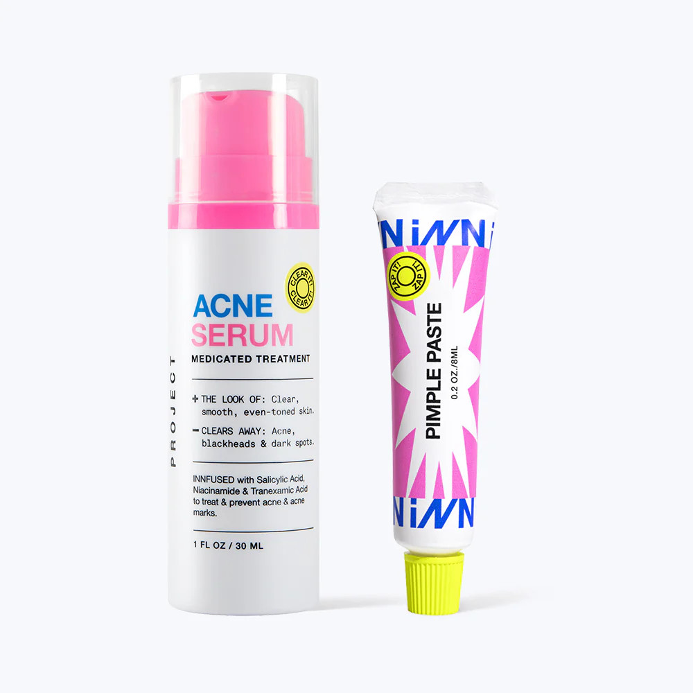 Acne Treatment Duo - FDA-approved Acne Serum + Overnight Pimple Paste | InnBeauty Project