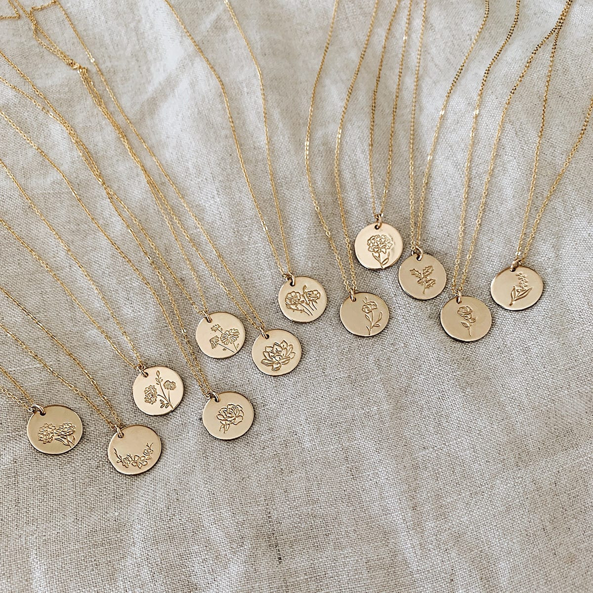 August Birth Flower Necklace | Gold, Rose Gold, Silver | Birth Flower Necklace | Made by Mary (US)