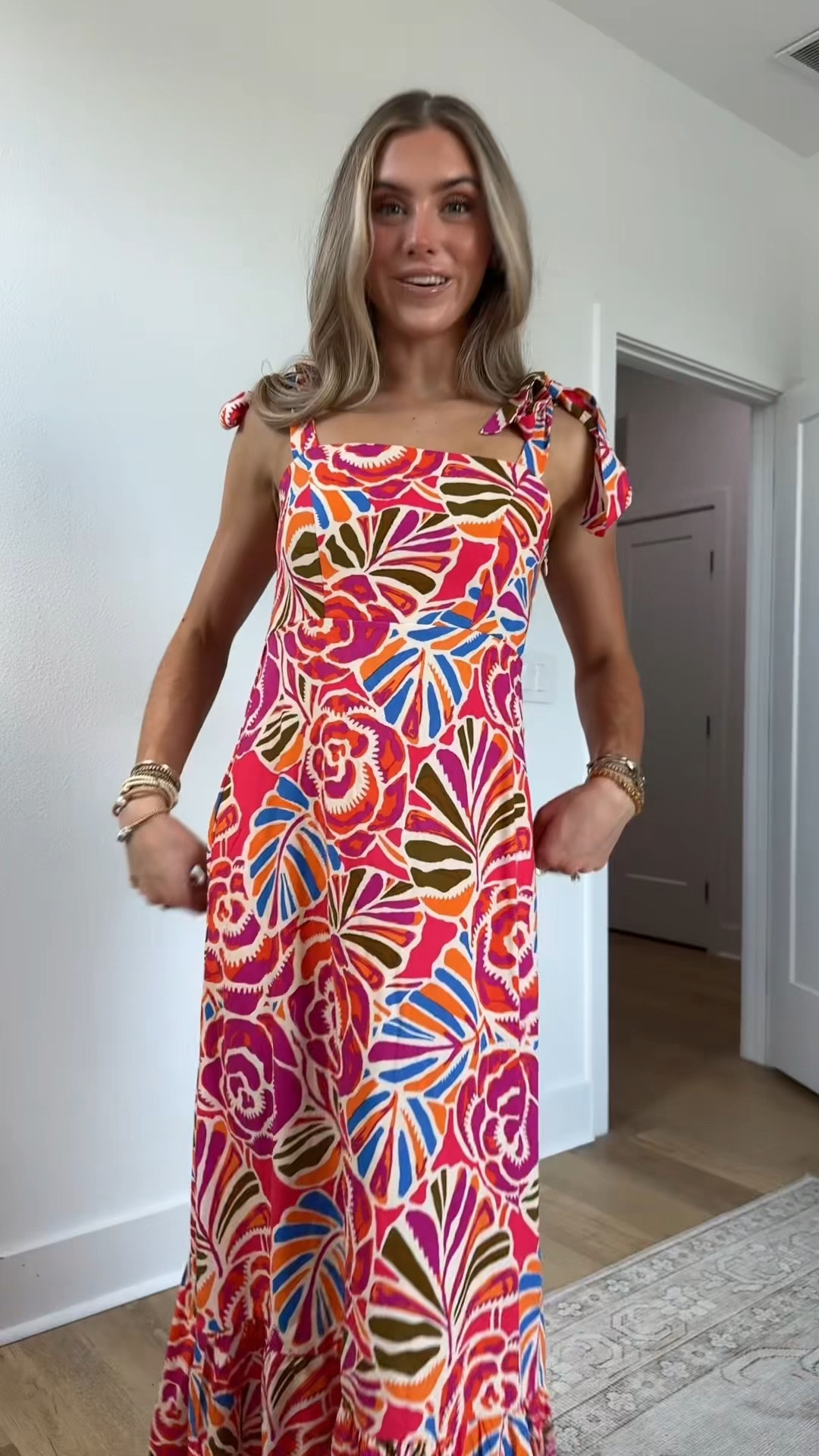 Baltic born code SLOANEBB15. The Sydney Maxi Dress in Multi is a lightweight, statement maxi printed on a cream base with vibrant pink, orange, blue, and green florals. Designed for easy summer dressing, it combines a flattering square neckline and an empire waistline with comfortable, breathable materials

#LTKootd #LTKWedding #LTKSaleAlert
