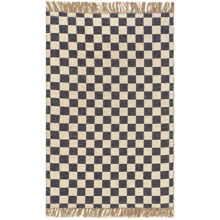nuLOOM Connie Checkered Wool/Jute Tasseled Area Rug | Target