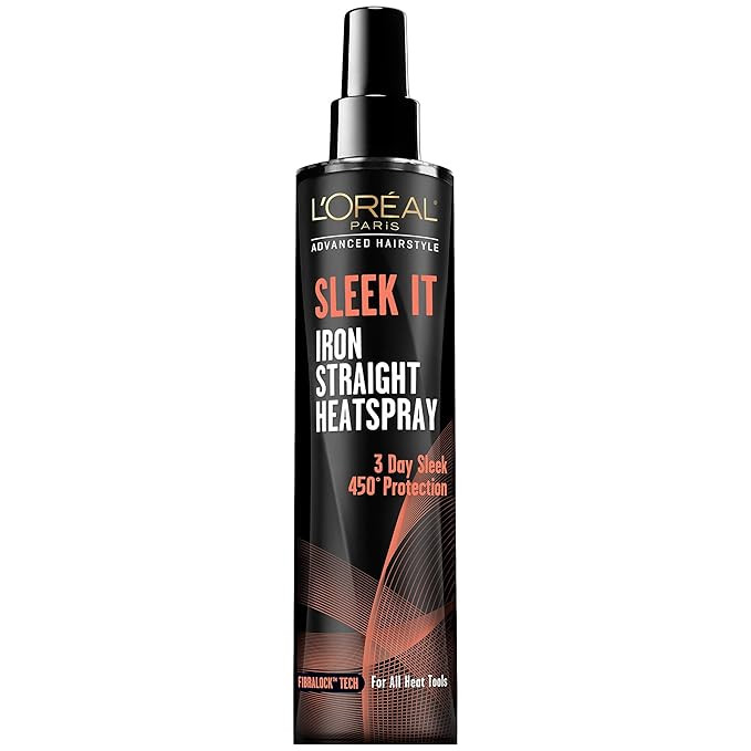 Amazon.com: L'Oréal Paris Advanced Hairstyle Sleek It Iron Straight Heat Spray, 5.7 Ounce : Beau... | Amazon (US)