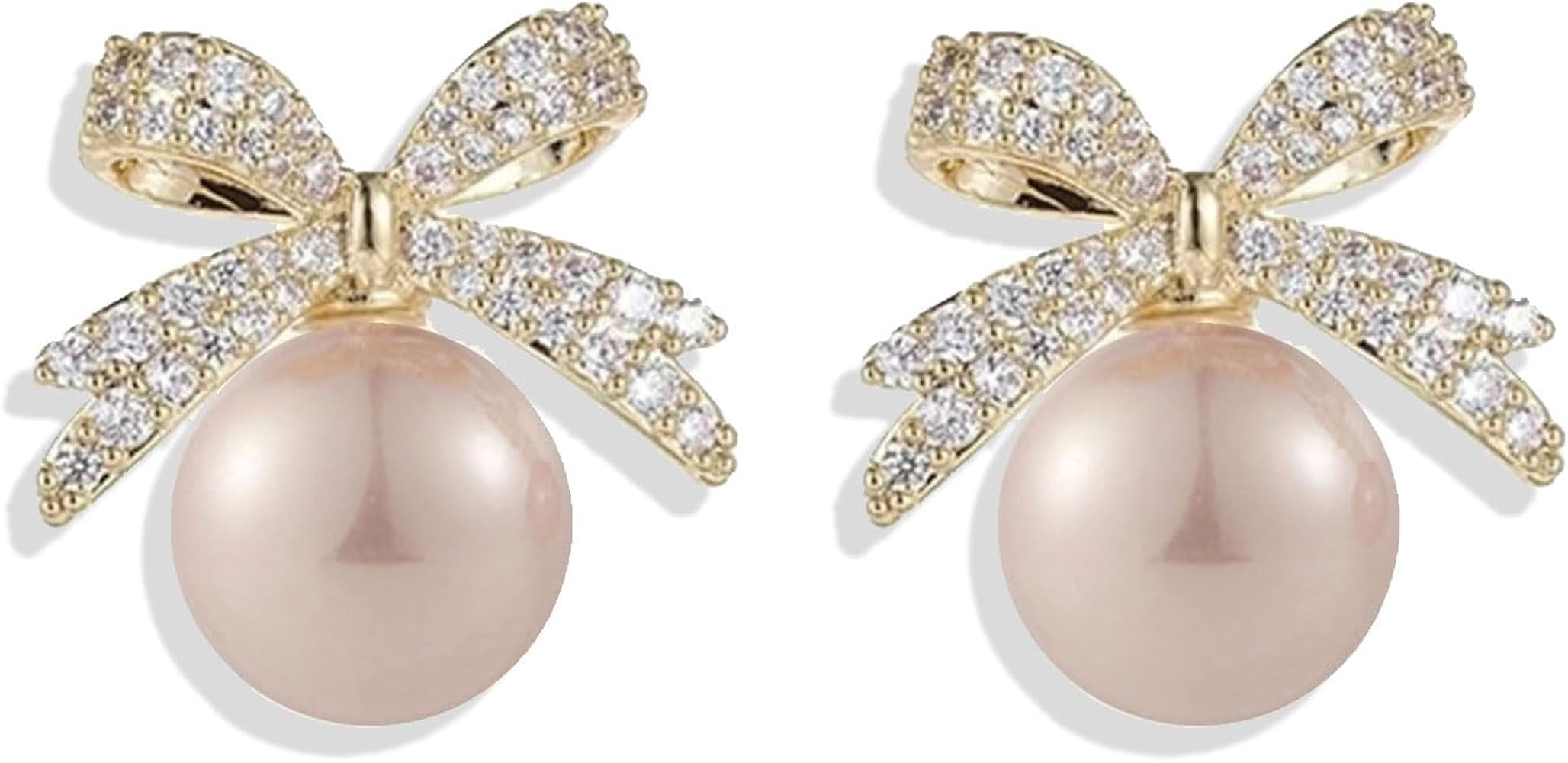 Christmas Earrings For Women Pearl Bow Earrings Xmas Jewelry Holiday Outfits Stocking Stuffers Ch... | Amazon (US)