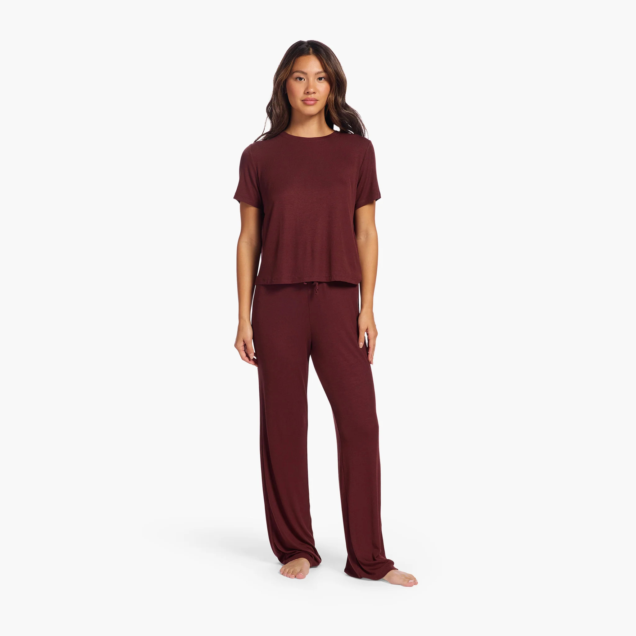 Ribbed Pajama Set | Black Cherry | Nuuds US