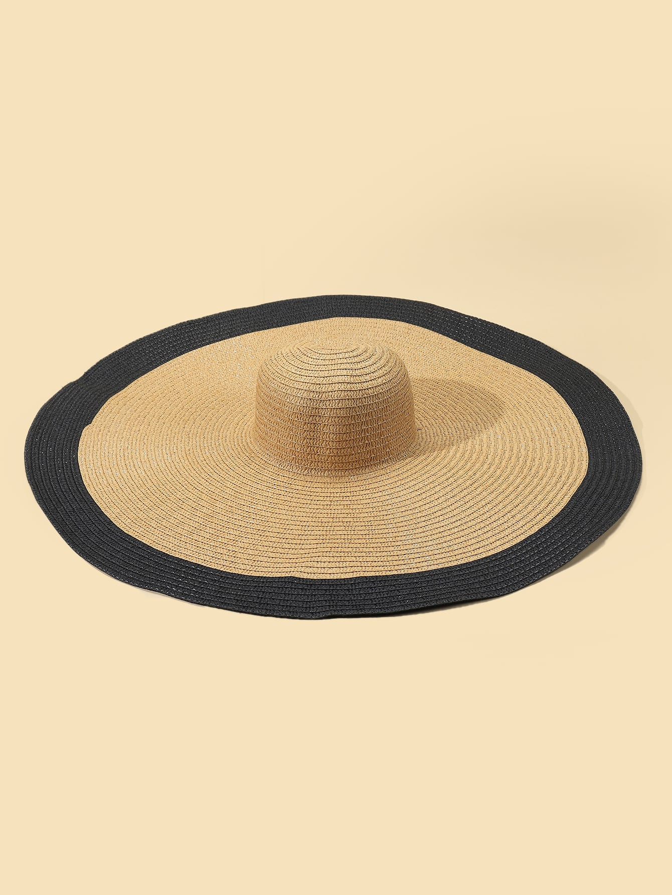 Two Tone Wide Brim Straw Hat | SHEIN