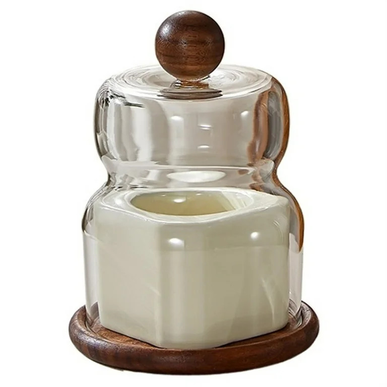 Toothpick Dispenser, Vintage Walnut Ceramic Toothpick Holder Floss Holder Cotton Swab Organiser | Walmart (US)
