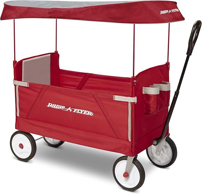 Amazon.com: Radio Flyer 3-In-1 EZ Folding, Outdoor Collapsible Wagon for Kids & Cargo, Red Foldin... | Amazon (US)