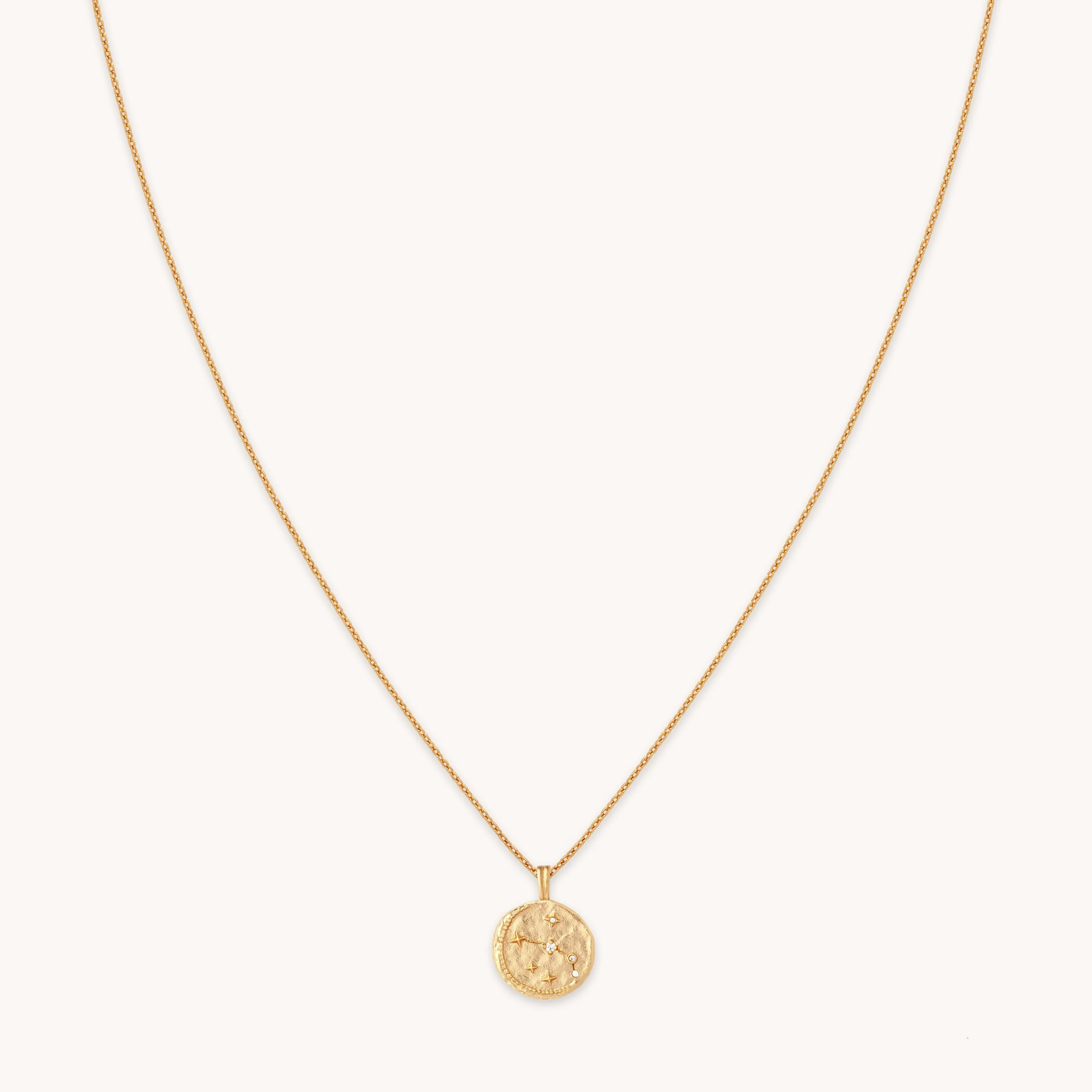 Aries Zodiac Pendant Necklace in Gold | Astrid & Miyu UK