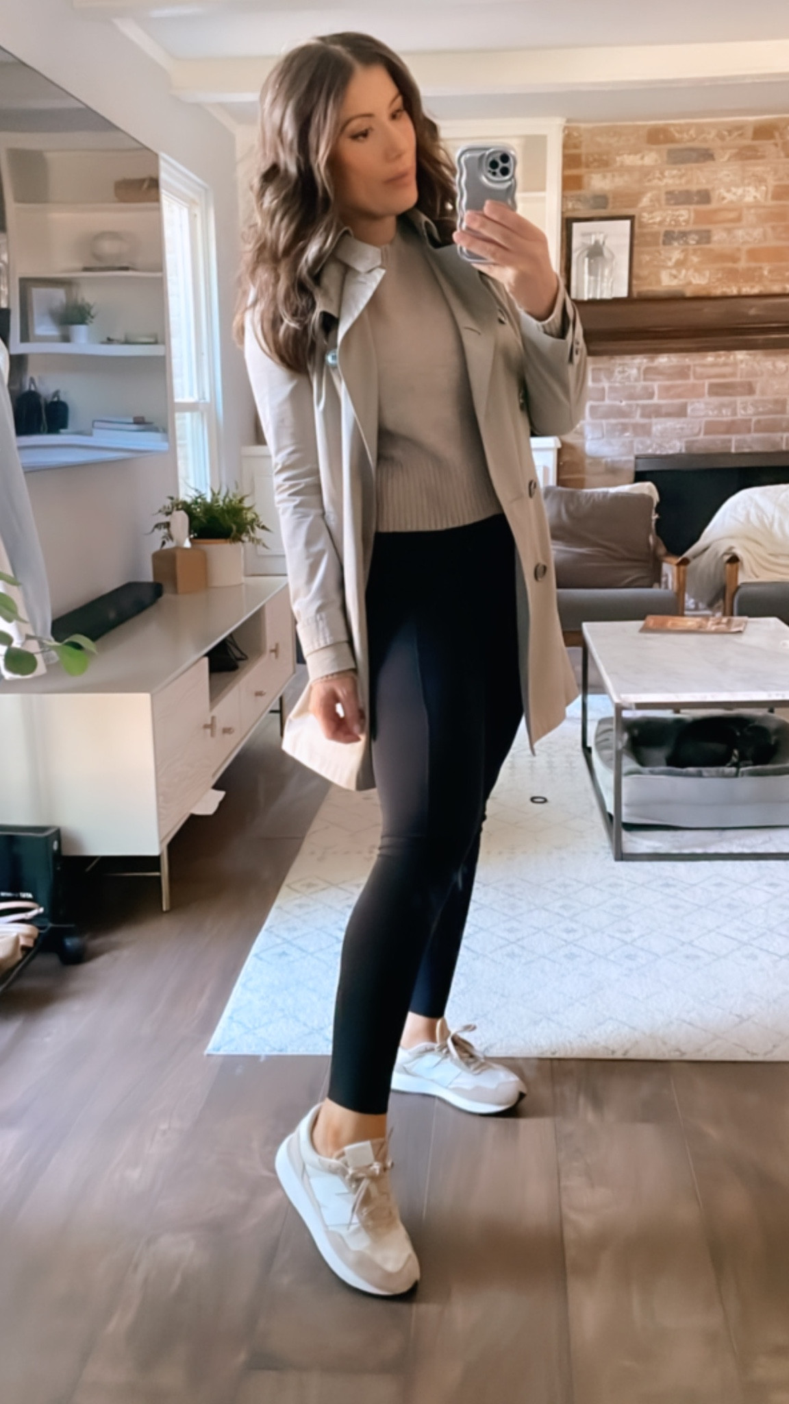 New Balance outfit idea 💡 | mix active wear, like these Zella leggings and New Balance 237 sneakers, with a faux-cashmere sweater and structured trench coat 

#LTKover40 #LTKfitness #LTKstyletip