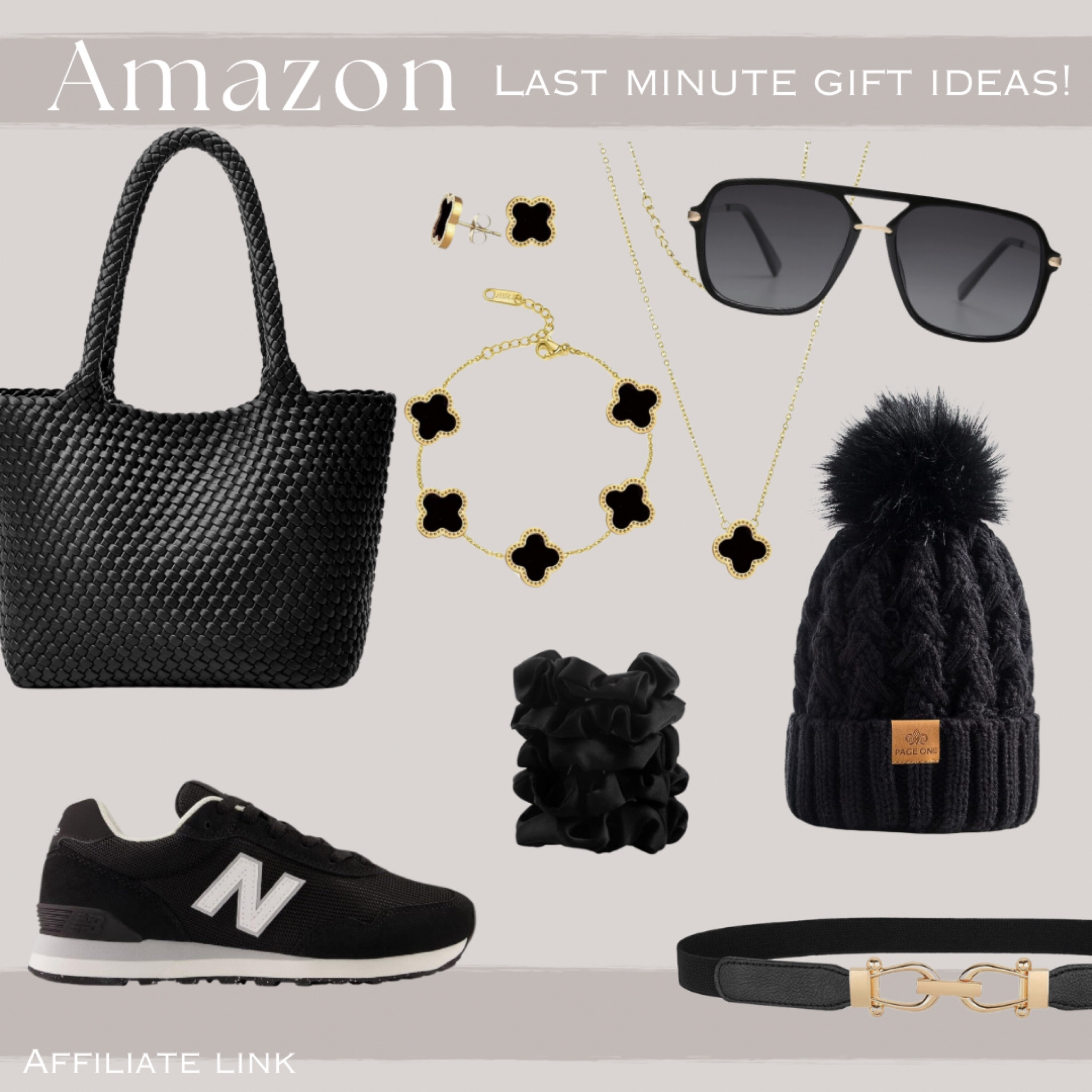 Gift Ideas - For Her! 🖤



Black woven tote, sunglasses, new balance sneakers, silk scrunchies, belt, beanie, necklace, presents, gift ideas, Christmas shopping 


#amazon 

#LTKGiftGuide #LTKHoliday