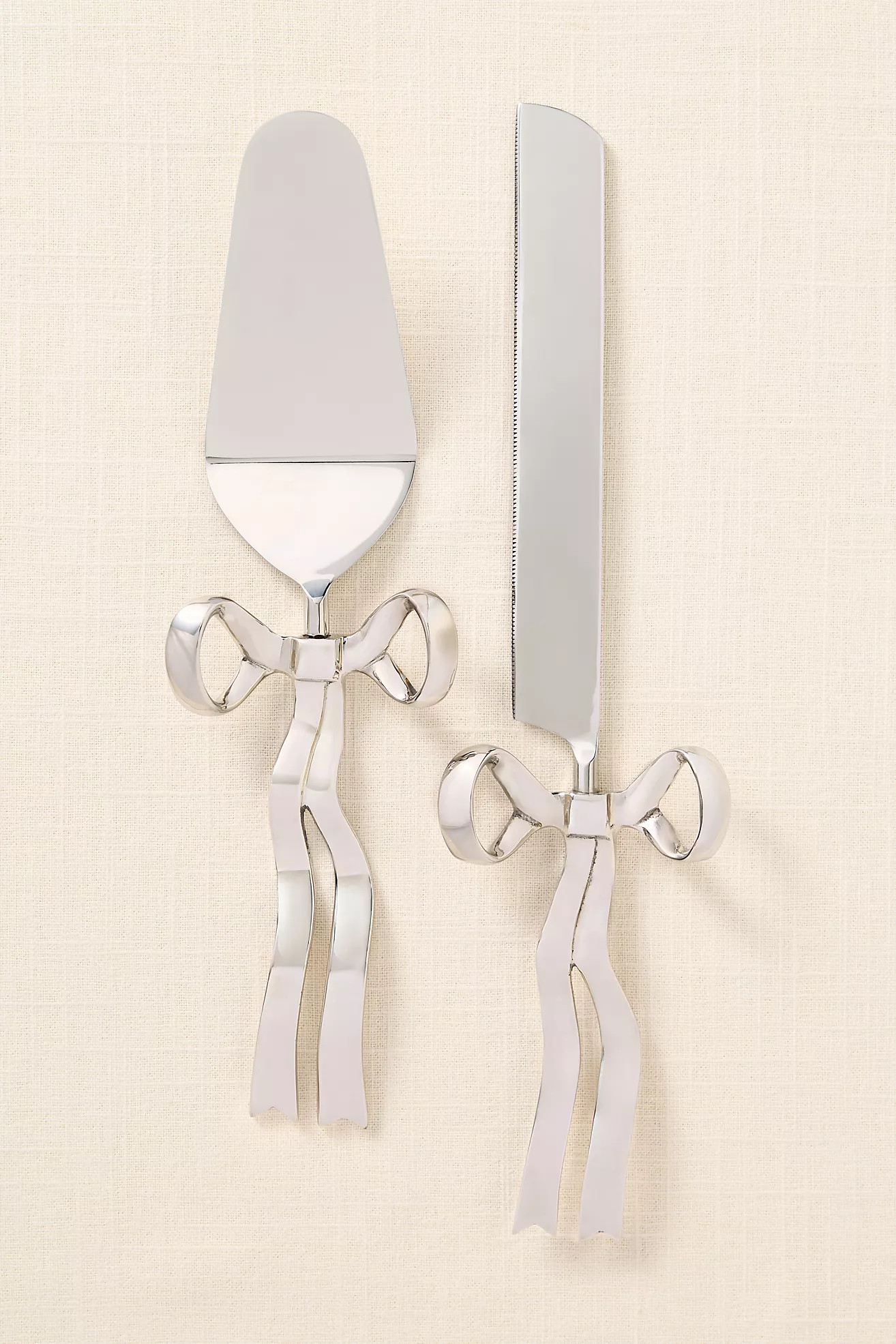 Benedita Stainless Steel Bow Cake Serve Set | Anthropologie (US)