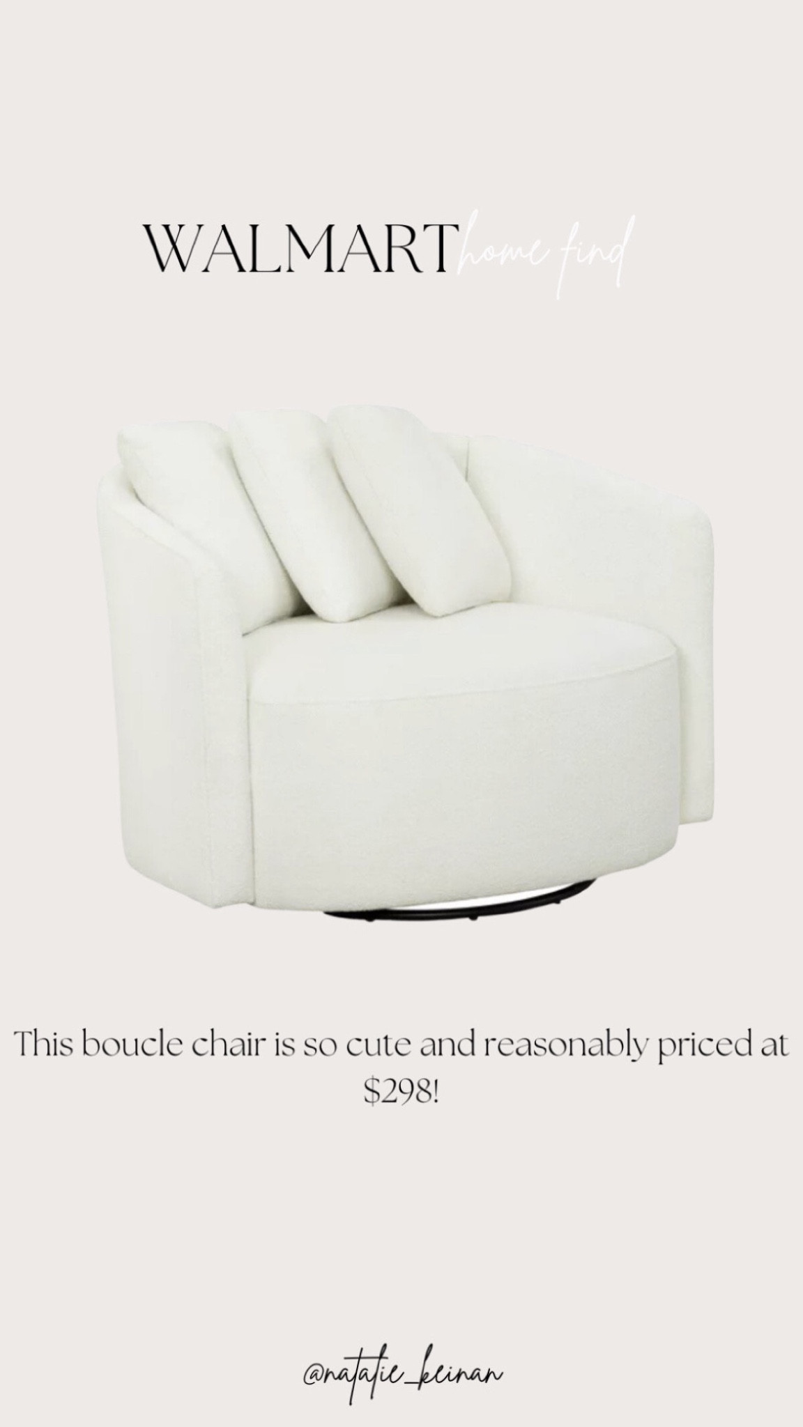 Love this boucle chair from WALMART! Affordable home style! 

#LTKhome #LTKFind #LTKstyletip