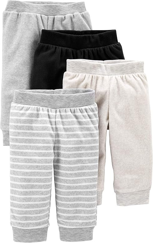 Simple Joys by Carter's Unisex Babies' Cotton Pants, Pack of 4 | Amazon (US)