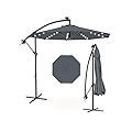 10FT Cantilever Umbrella with Solar LED Lights, 8 Ribs Outdoor Offset Patio Umbrella with Easy Ti... | Amazon (US)