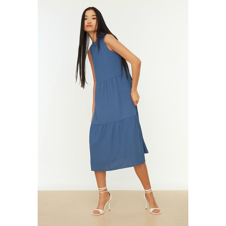 Trendyol Women Midi A-Line Regular Fit Woven Dress | Walmart (US)