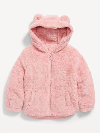 Sherpa Critter Zip Hoodie for Toddler Girls | Old Navy (US)