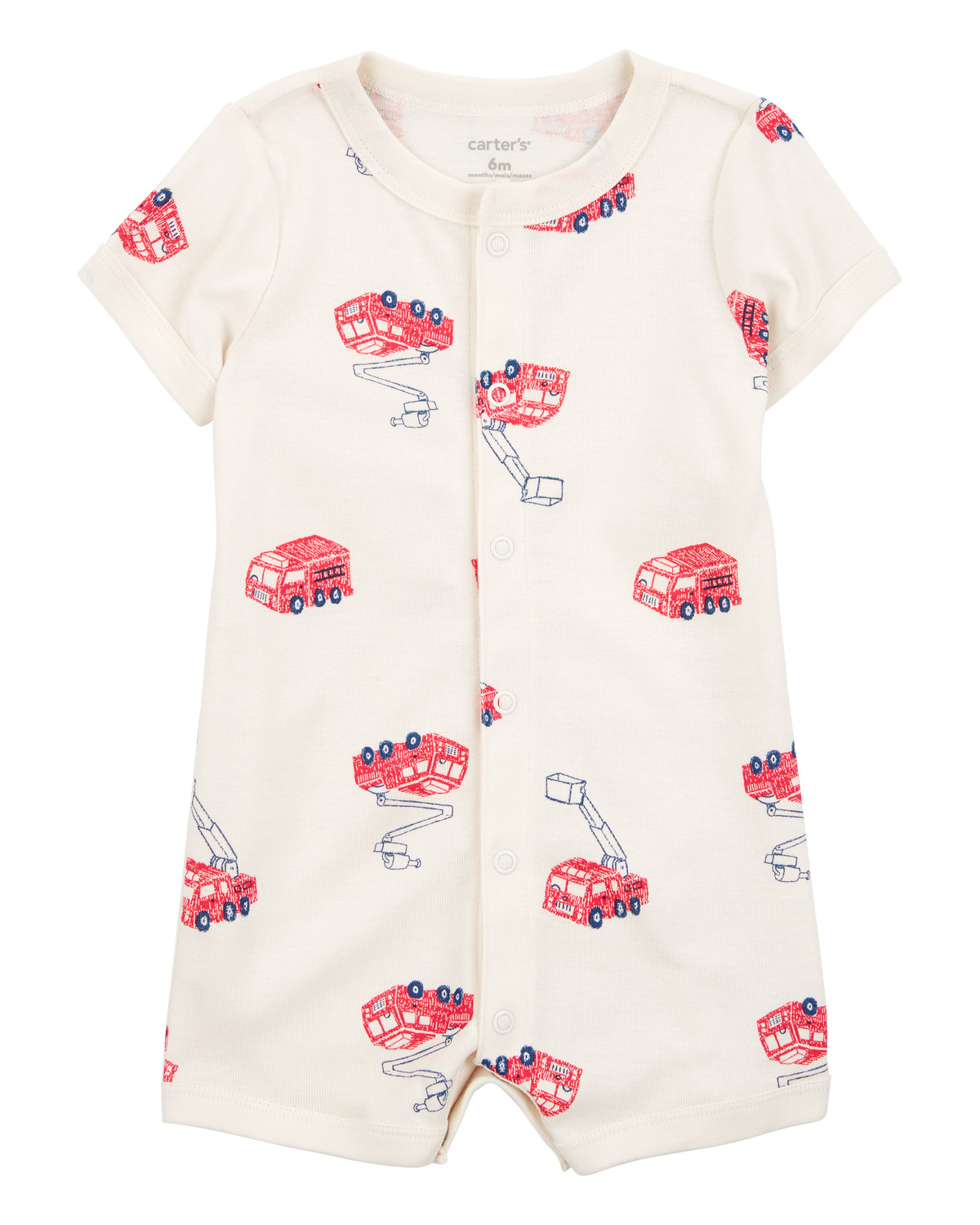 Baby Fire Truck Short-Sleeve Romper - Blue - Carter's | Carter's | Carter's Inc