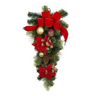 32" Poinsettia & Pinecone Teardrop by Ashland® | Michaels Stores