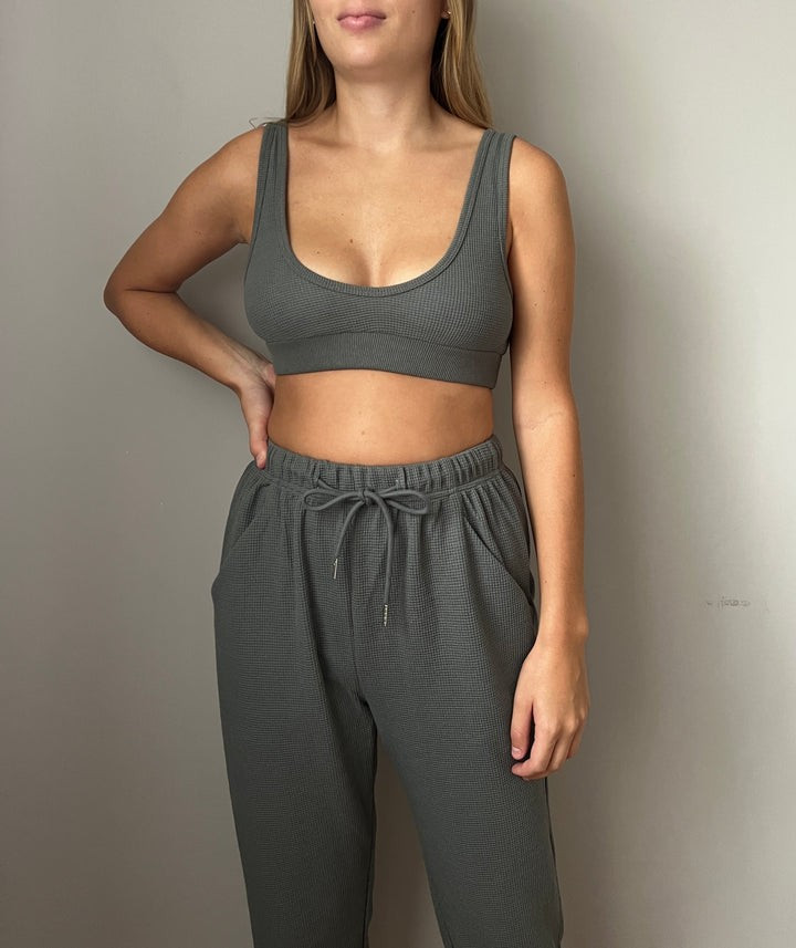 Recycled Waffle Bralette in Slate | waverles