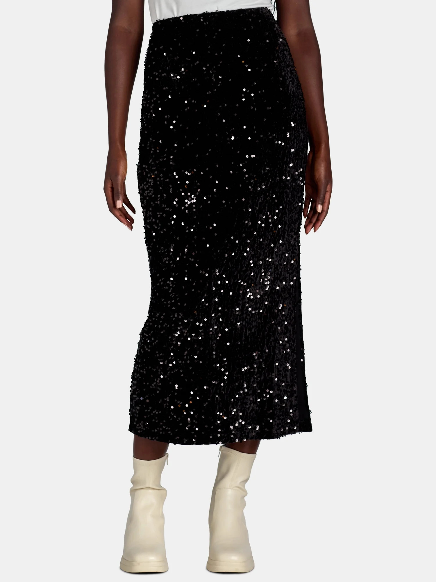 Madden NYC Women’s and Women's Plus Sequin Velvet Maxi Skirt, Sizes XXS-3X - Walmart.com | Walmart (US)