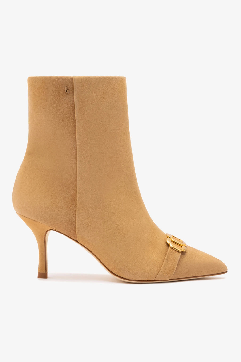 Mini Kate Boot In Peanut Suede and Daisy Accent | Larroude
