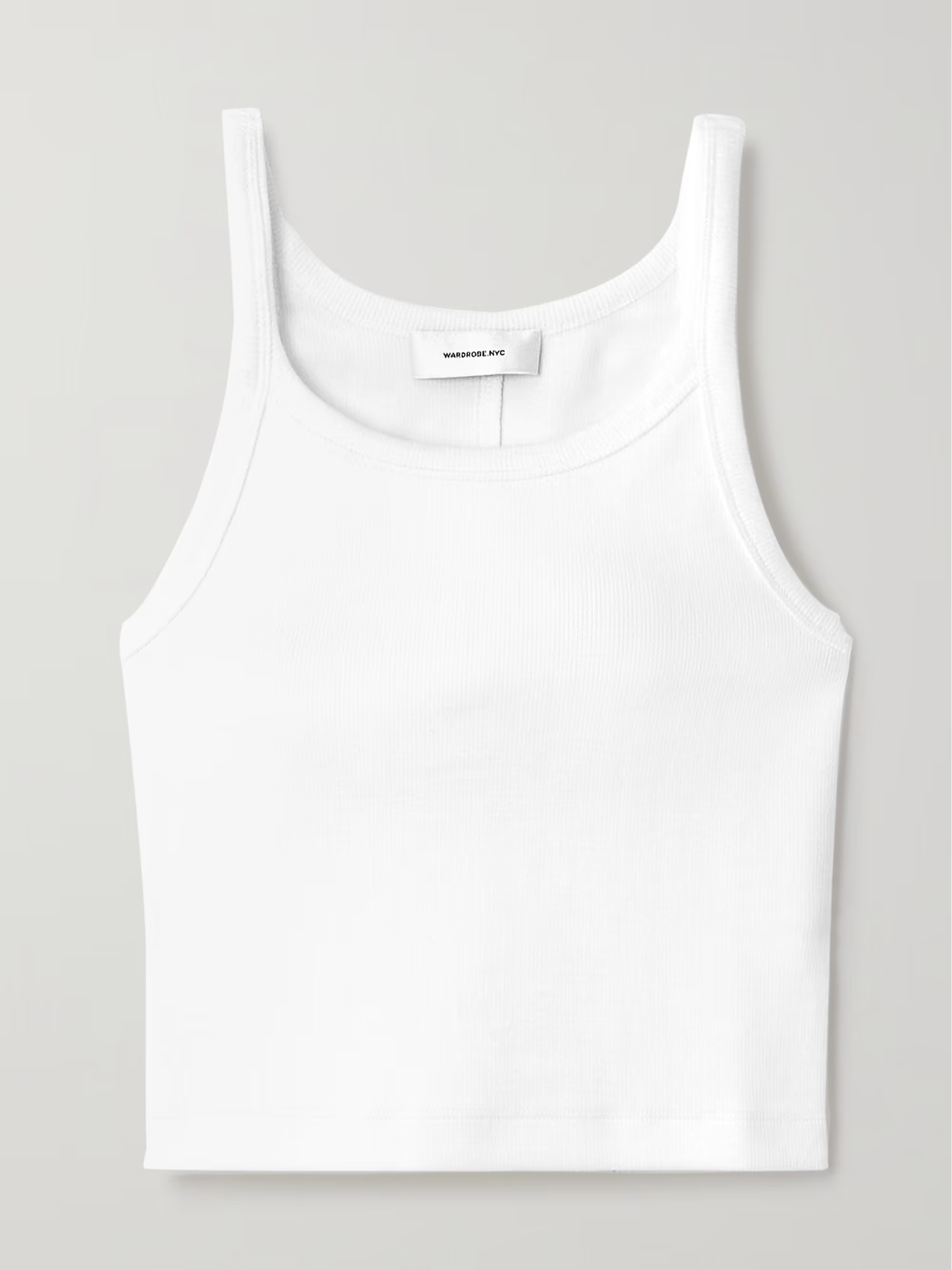 + Hailey Bieber cropped ribbed stretch-cotton tank | NET-A-PORTER (UK & EU)