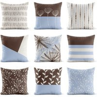 Brown Light Blue Outdoor Pillow Patio Cushions Decor Porch | Etsy (US)