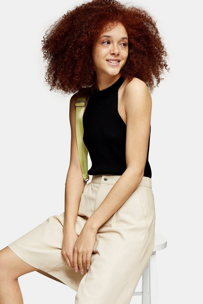 Black Racer Knitted Top | Topshop UK