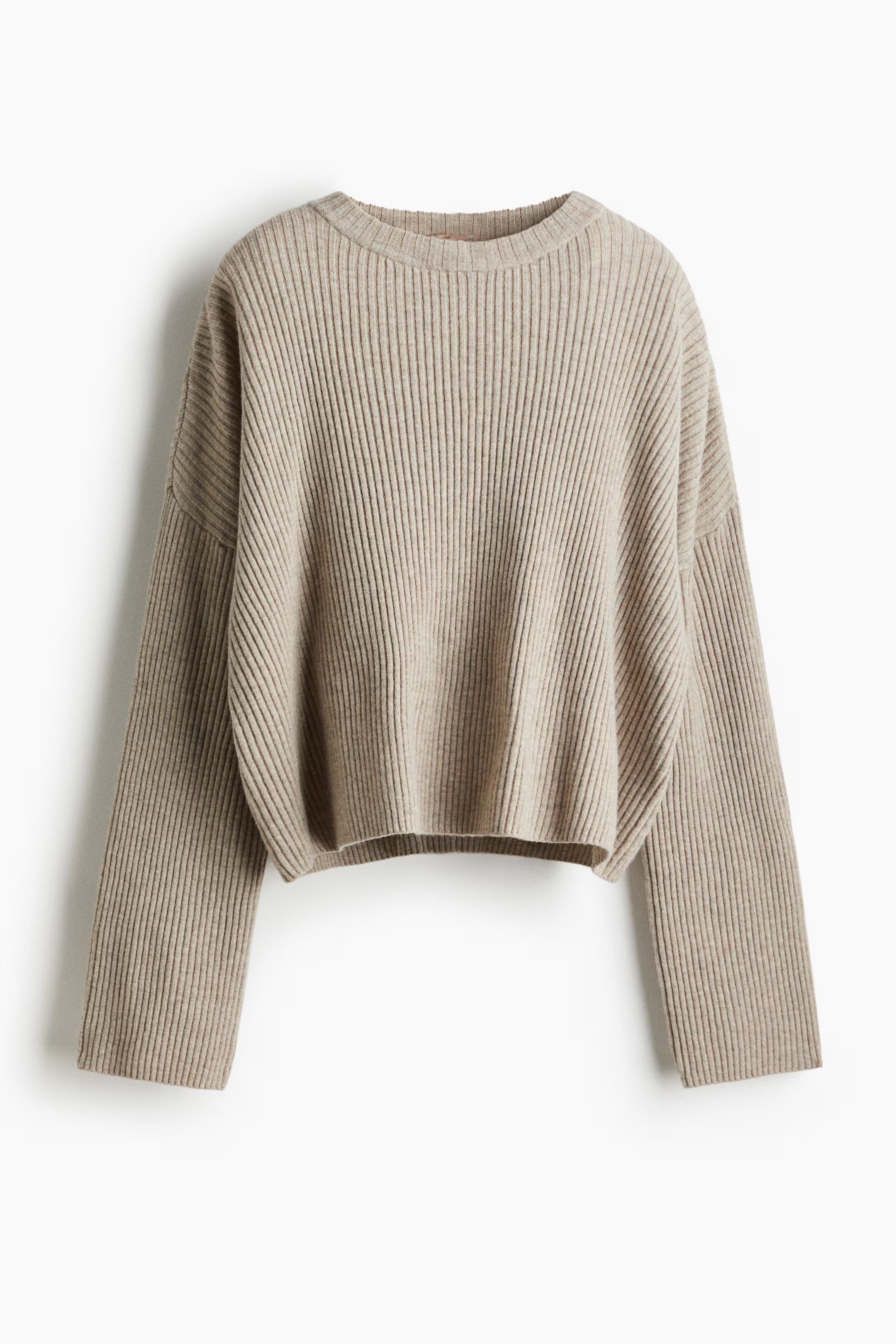 Rib-knit jumper - Light beige marl - Ladies | H&M GB | H&M (UK, MY, IN, SG, PH, TW, HK)