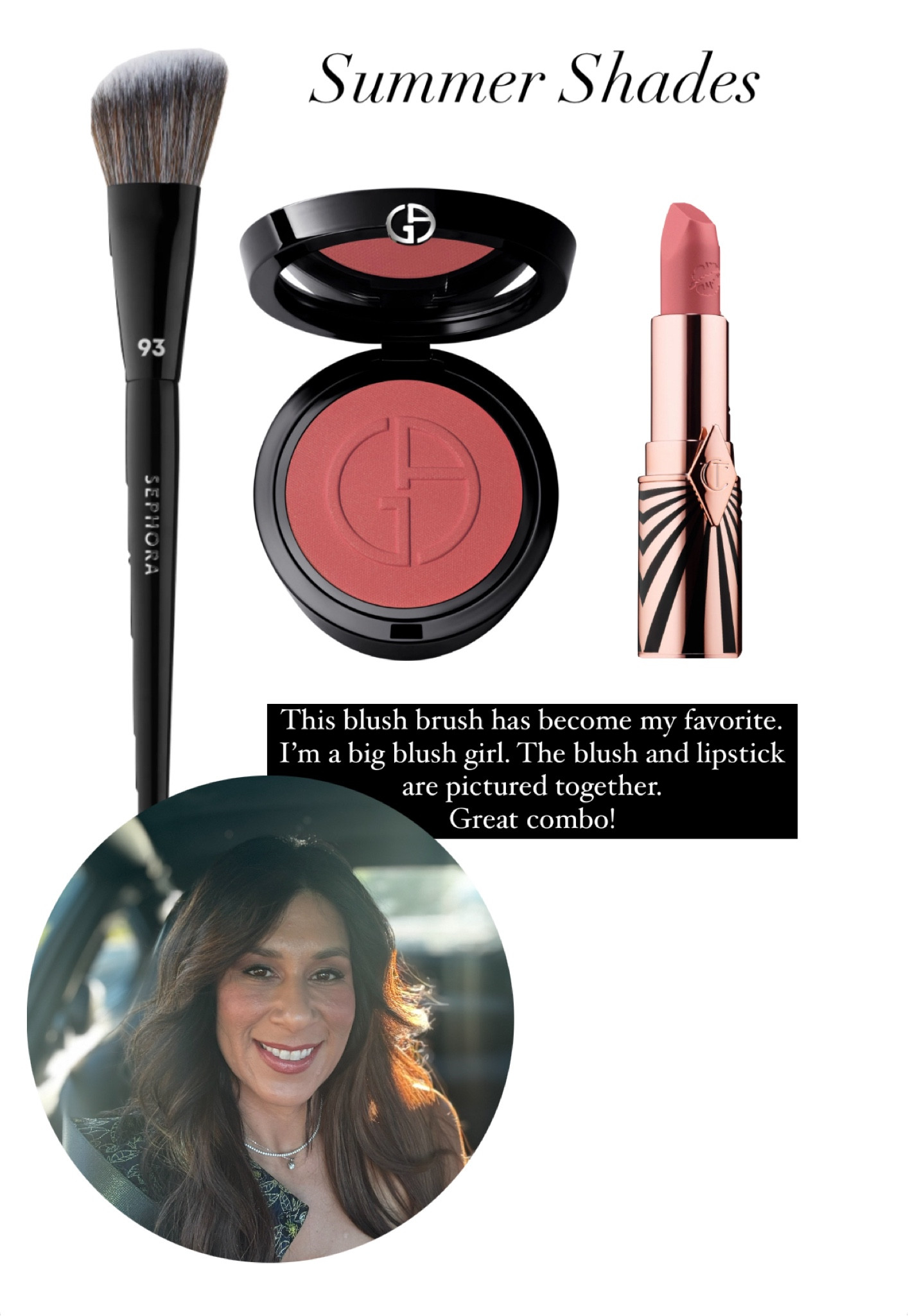 My summer shades. Love the color combo! 
Blush color - 61 desire raspberry  
Lip color - in love with Olivia 

#LTKFindsUnder50 #LTKSeasonal #LTKBeauty