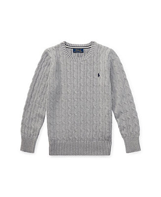 Polo Ralph Lauren Big Boys Cable-Knit Cotton Sweater - Macy's | Macy's