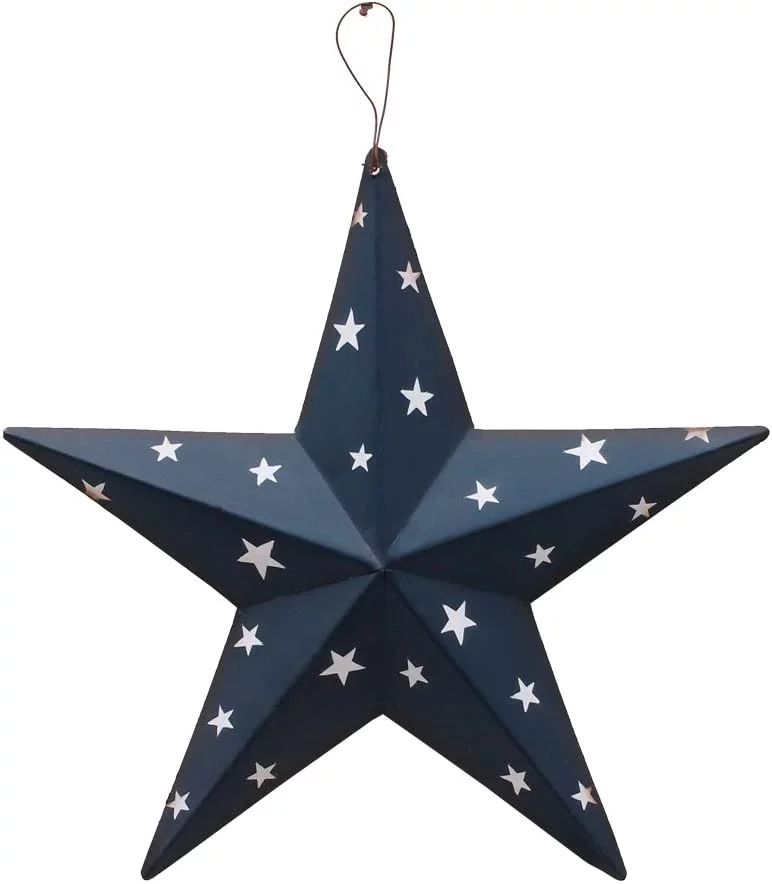 Patriotic Metal Barn Star Wall Decor, 12’’ Hanging Country Rustic Metal Star for July 4th Dec... | Walmart (US)