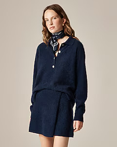 Brushed cashmere faux-wrap mini skirt | J. Crew US