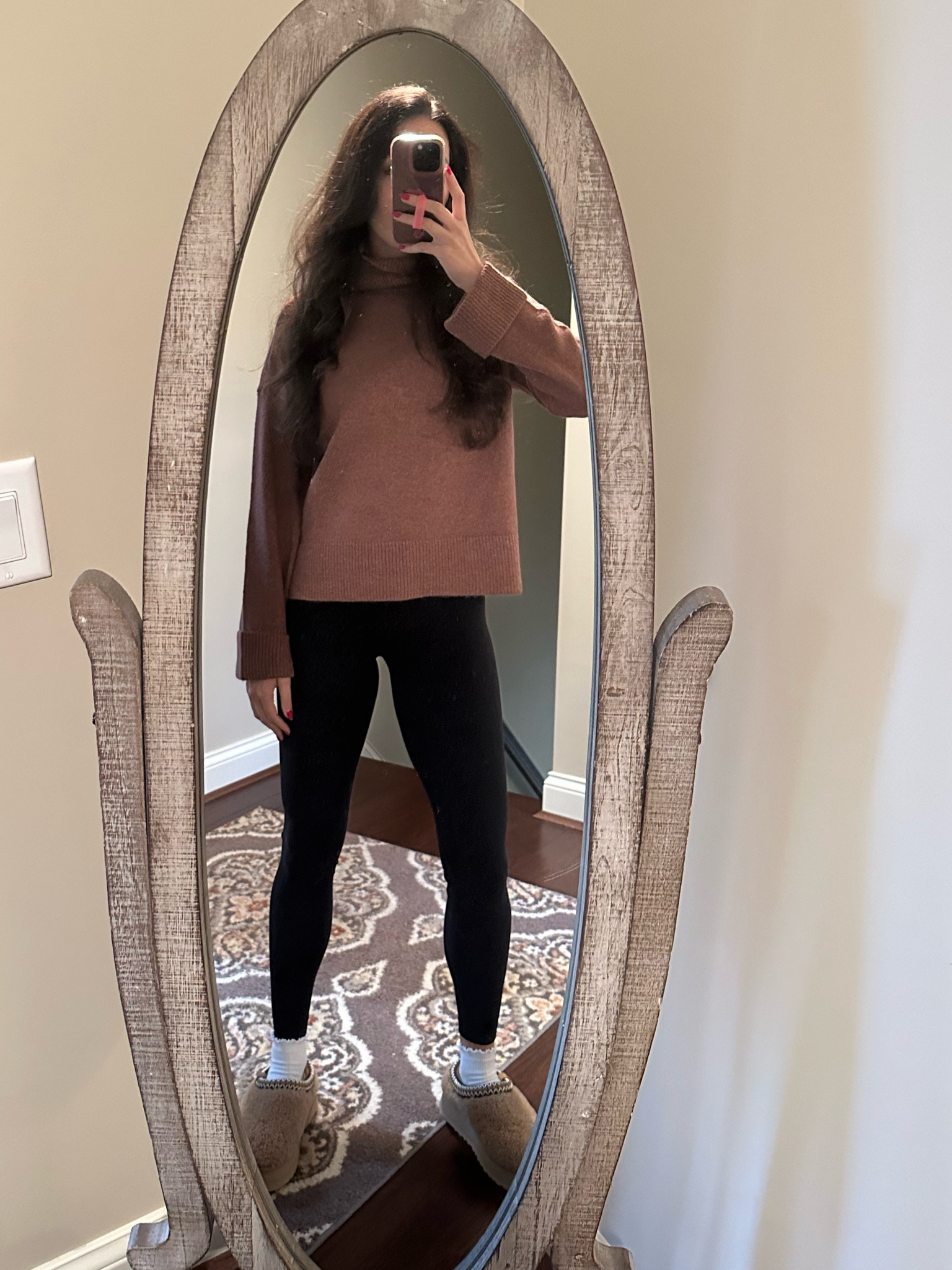 Nordstrom find
Thanksgiving Day outfit inspo
Leggings

1.State sweater 
Lululemon super high rise leggings size 6
Amazon socks 
Ugg platform (size up!)

#LTKActive #LTKSeasonal