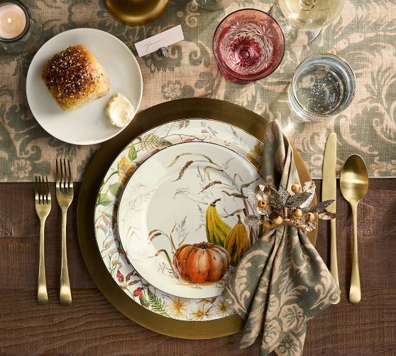 Bedford Harvest Gourd 12-Piece Stoneware Dinnerware Set | Pottery Barn (US)