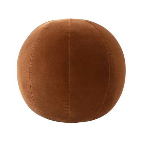 Luna 12" Round Sphere Accent Ball Throw Pillow, Burnt Orange Performance Velvet | Amazon (US)