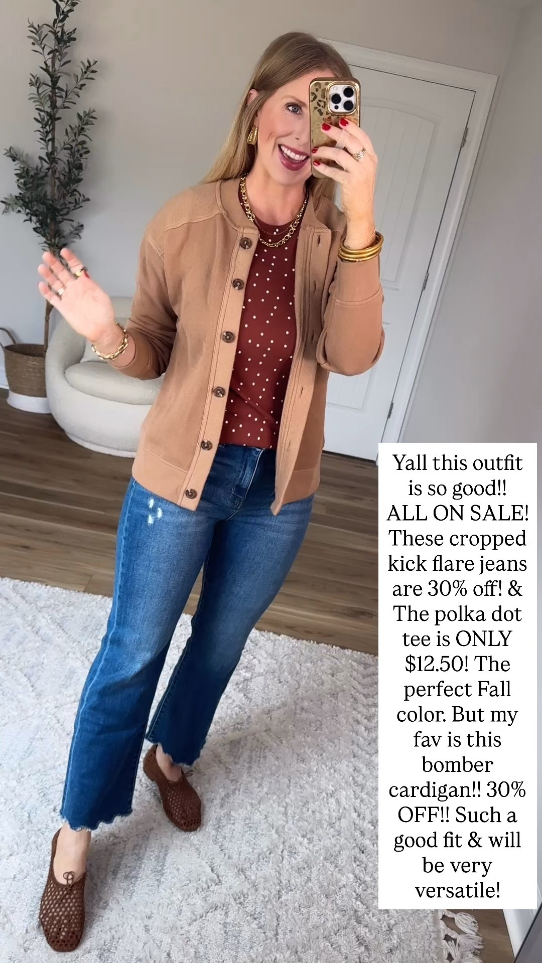 Maurices outfit, cropped kick flare jeans, bomber cardigan, polka dot tee

#LTKootd
